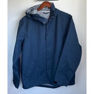 Line of Trade Rain Jacket Navy Blue Mens L Hooded Windbreaker Gorpcore Utility